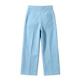 thumbnail image 4 of hotojiny Girls Dress Pants Wide Leg Uniform Pants for Kids Trendy High Waist Pleated Front Formal Pants with Pockets(Blue,12-13 Years), 4 of 6