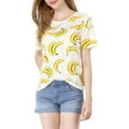 thumbnail image 2 of INSPIRE CHIC Women's Short Sleeves Pmpkin Banana Printing Casual T-Shirt, 2 of 6