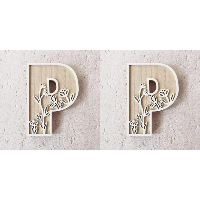 5 Inch Wooden Letters for Wall Decoration – for 's Room Craft Projects Name Signs Weddings and Home ,2 Pack