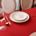 thumbnail image 4 of MEANMOY Red 210 GSM Water & Stain Resistant Rectangle Tablecloth for 6 Foot Table - Solid 60 x 102 Inch Rectangular Table Cloth Wrinkle Free Washable Polyester Fabric for Wedding, Party, Banquet, 4 of 9