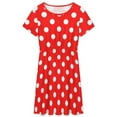 thumbnail image 3 of Red Polka Dot Background Sundress Short Sleeve Dress Summer Women Clothes Dress for Women Dresses, 3 of 7