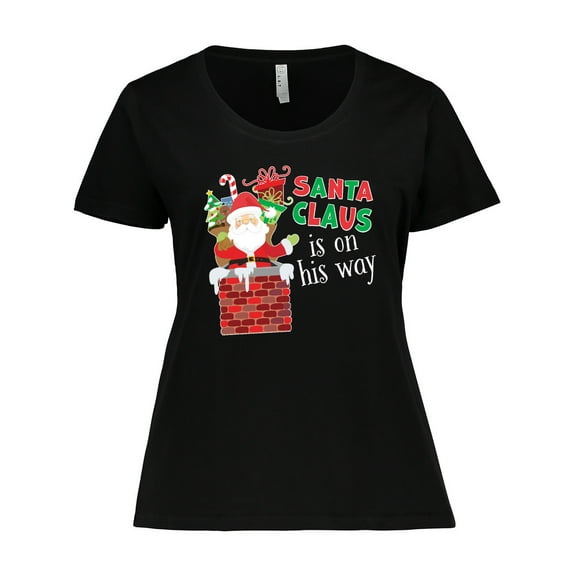 Inktastic Santa Claus is on His Way Christmas Women's Plus Size T-Shirt