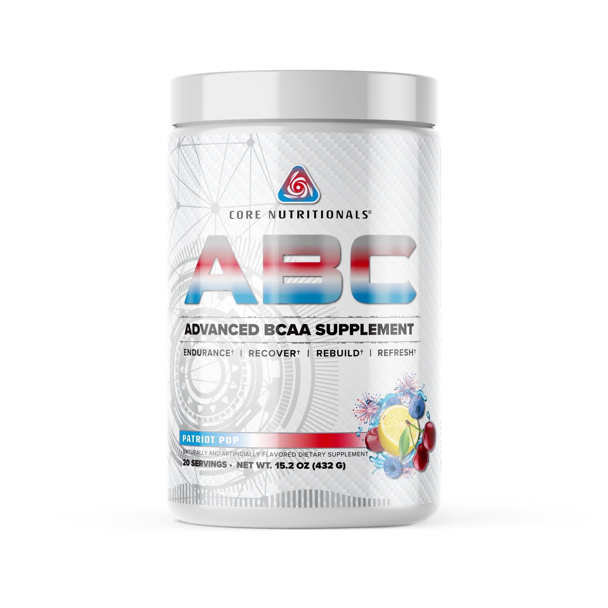 Core Nutritionals ABC Advanced BCAA Supplement 20 Servings (Patriot Pop)