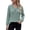 Green, variant on CQONEPT Women's Long Sleeve V Neck Tops Textured Knit Button Pullover Top Casual Loose Fit Fall Fshion Tunic Shirts Gray XL
