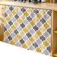 thumbnail image 2 of Moroccan Cabinet Curtain 35"Wx35"L, Dustproof Under Sink Skirt with Self Adhesive Tape, Vintage Moroccan Texture Yellow Grey Cabinet Curtain Cover for Kitchen Sink, Bathroom Vanity, Laundry Room, 2 of 9
