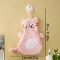 thumbnail image 3 of XKHAZA Kids Hanging Hand Towels for Bathroom Coral Towels Fluffy Coral Fleece Quick Dry Bath Hand Drying Towels Cute Animal Fingertip Towels Bathroom Hanging Hand Towels for Laundry Room Kitchen, 3 of 7