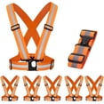 thumbnail image 1 of Gilet Réfléchissant 5 Pack Marter, Gilet de Sécurité Léger pour Femmes, Hommes et Enfants, Gilet de Course Réfléchissant Réglable avec une Visibilité Élevée à 360° pour la Course, le Cyclisme, la Moto, l'Orange, 1 of 5