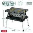 thumbnail image 2 of Keter Folding Workbench Sawhorse with 12" Clamps, Black/Yellow (2 Pack), 2 of 11