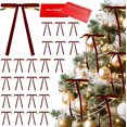 thumbnail image 2 of 24 Pcs Velvet Bows for Christmas Tree Ribbon Bows for Home Tree Garland Wreath Indoor Rustic Crafts Gift Xmas Decorations Holiday Wedding Outdoor (Burgundy), 2 of 8