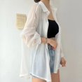 thumbnail image 1 of Camisas transparentes y delgadas para mujer, ropa básica de estilo coreano, a prueba de sol, temperamento Simple, sólido, a la moda, combina con todo, 8 colores, 1 of 2