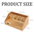 thumbnail image 4 of Caja de almacenamiento de madera de bambú para escritorio, caja de almacenamiento de cosméticos para el hogar y la oficina, 4 of 5