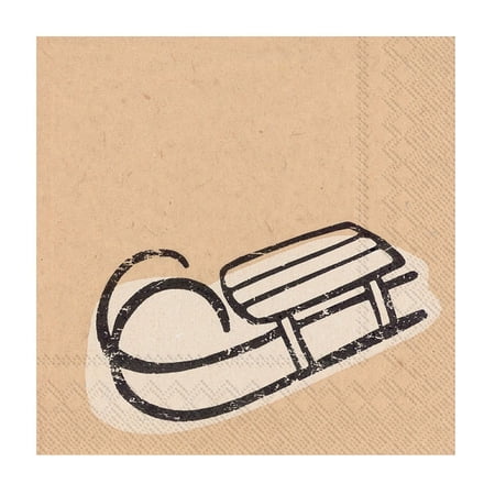 Small Sled Drawing Napkin. 20 Pack