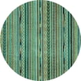 thumbnail image 1 of Ahgly Company Indoor Round Abstract Light Blue Modern Area Rugs, 5' Round, 1 of 4