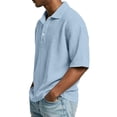 thumbnail image 3 of Mens Henley Golf Polo Shirts Casual Short Sleeve Waffle Pullover Sweater Top 2026 Summer Light Outdoor Sport Shirt Light Blue XL, 3 of 6