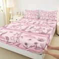 thumbnail image 3 of Manfei Western Cowgirl Cowboy Twin Sheet Sets for Teen, Cactus Plant Botanical Twin Fitted Sheet, Pink Rustic Horse Flat Sheet, Super Cozy Room Decor, 3-Piece, 3 of 7