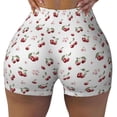 thumbnail image 2 of Salouo Cherry Berries Print Women's Athletic Shorts,Booty Shorts Biker Shorts High Waisted Elastic Workout Shorts for Yoga Gym Running Sports-Large, 2 of 8