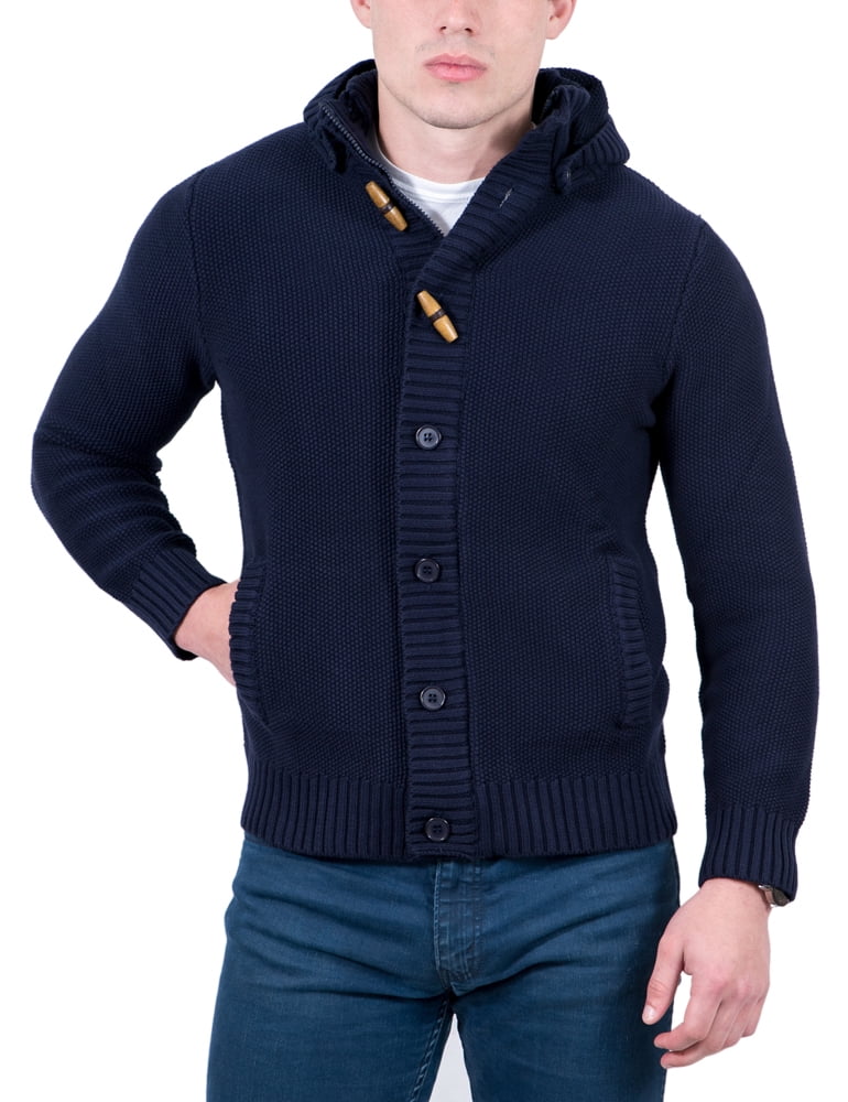 navy hooded cardigan