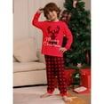 thumbnail image 5 of Matching Family Pajamas Sets Christmas PJ's Letter Plaid Printed Long Sleeve Tee and Bottom Loungewear or One-Piece Jumpsuit, 5 of 9