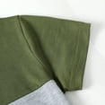 thumbnail image 5 of 7T Little Boys Clothes 7T Boys 2PCS Summer Outfits Set Round Neck Little Boys Short Sleeve Patchwork Top Shorts Set Green, 5 of 8