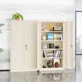 thumbnail image 2 of INTERGREAT Metal Garage Storage Cabinet, Black Lockable File Cabinet with 2 Doors and 4 Adjustable Shelves, Tall Steel Tool Cabinets for Office, Home, Garage, School, Gym, 2 of 17