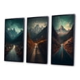 thumbnail image 3 of Designart "Misty Mountain Solitude Journey to the Summit" Meadow Framed Wall Art Set Of 3 - Blue Traditional Frame Canvas Set For Living Room Decor, 3 of 6
