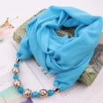 thumbnail image 3 of Women Simple Pendant Necklace Scarf Chiffon Cotton Scarves Multi-style Decorative Women Foulard Femme Head Scarves Hijab, 3 of 3