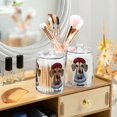 thumbnail image 3 of Yayeee 4 Pack Qtip Holder Bathroom Cotton Swab Canister with Lid Clear Dispenser Set, Gray Cute Dog Artist, 3 of 6
