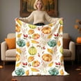 thumbnail image 3 of Fall Blanket Pumpkin Throw Blanket, Autumn Leaf Harvest Farmhouse Soft Warm Cozy Blanket, Fall Throw Blanket for Couch Sofa Bedroom Chairs 50 X 60 Inch, 3 of 6