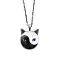 thumbnail image 1 of Collar con colgante de gato de cristal con diseño de Tai Chi Yin Yang para mujer, 1 of 1