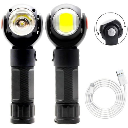 Lampe De Travail LED Rechargeable, Lampe D'inspection 2 En 1 5W COB LED Torche Lampe Avec Base Magnetique Et Crochet Pour Maison Atelier Camping 76796397