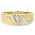 thumbnail image 3 of Dazzlingrock Collection 0.12 Carat (ctw) 10K Round White Diamond Men's 3 Stone Wedding Anniversary Band, Yellow Gold, Size 9.5, 3 of 3