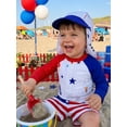 thumbnail image 5 of Cenuakty Toddler 6M-5T Boy Swimsuit Set 4th of July Star Print Tops Swim Trunks and Hat Rash Guard Bathing Suit ﻿, 5 of 9