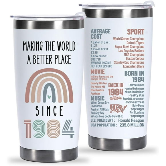 40th Birthday Gifts For Women Her, Turning 40 Years Old Birthday Gifts, Best Gifts for 40 Year Old Women Mom Wife Friends, 1984 Birthday Gifts, 40th Birthday Tumbler 20oz