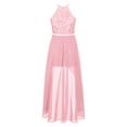 thumbnail image 2 of CHICTRY Kids Girls Floral Lace Proms Party Jumpsuit Shiny Sequins Asymmetrical Chiffon Dress Pink 8, 2 of 5