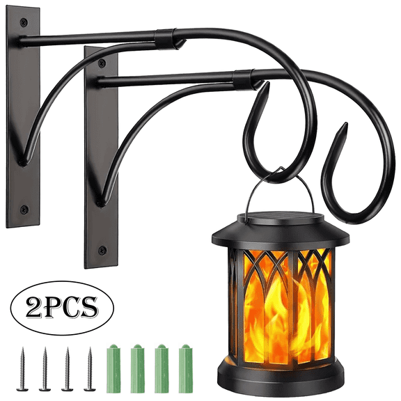 Diigabo 2 Pack Plant Hanging Bracket, 11 inch Wall Mount Plant Hanger Outdoor Indoor, Decorative Hanging Plant Bracket Hooks