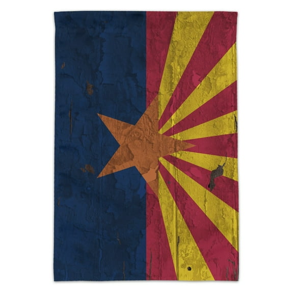 Rustic Arizona State Flag Distressed USA Garden Yard Flag