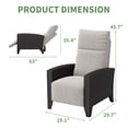 thumbnail image 2 of Fauteuil Inclinable de Patio Réglable à 150° - Chaise Longue d'Extérieur en Osier Rotin avec Table d'Appoint Relevable Prolongée, Coussin Amovible, Résistant aux Intempéries, pour Jardin, Piscine, Terrasse, 2 of 8