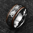 thumbnail image 2 of 10mm Steampunk Gear Wheel Tungsten Ring for Men Women Koa Wood Inlay Domed Polished Comfort Fit Size 7-14, 2 of 5