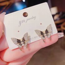 Wholesale Korean Style Black Fashion Diamond Earrings Women Sweet ...