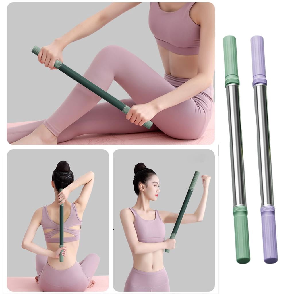 Yihuala Pilates Roller Stainless Construction NonSlip Surfaces Deeply Tissue Therapies Compacts Muscle Exercise Recovery Stick