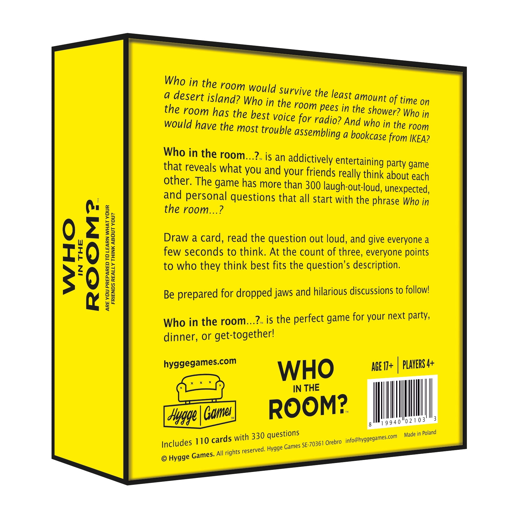 Who in the Room? Point, Laugh, Repeat! Party Game for Ages 17 and up by Hygge Games