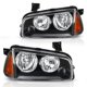 thumbnail image 1 of DWVO Conjunto de faros delanteros compatible con Dodge Charger 2006-2010, carcasa negra, reflector ámbar (lado del conductor y del pasajero), 1 of 1
