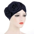 thumbnail image 2 of iHPH7 Cancer Headwear for Women Head Wrap Scarf African Turbans for Women African Head Wraps Turban Head Wraps for Women, Navy One Size, 2 of 5