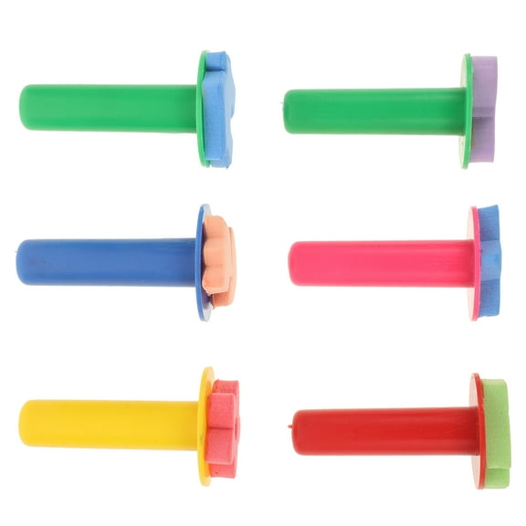 FRCOLOR  6 Pcs Sponge Paint Brush Painting Sponges Portable Easy to Hold Foam Stamps Student