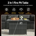 thumbnail image 5 of RADIATA 7-Piece Patio Furniture Set with Fire Pit Table, Outdoor Sectional with Fire Pit Table, Patio Couch Set with Fire Pit Table, Patio Furniture Set Outdoor Sectionals,Gray/Dark Gray, 5 of 9