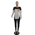 thumbnail image 2 of Akmipoem Women Two Piece Outfits Color Block Sweatsuit Sets Skinny Leggings Tracksuit Loungewear, 2 of 5