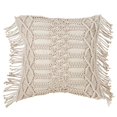 thumbnail image 1 of SARO LIFESTYLE Collection Macramé en Duvet de Coton Coussin, 18", Naturel, 1 of 1