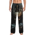 thumbnail image 1 of Fotbe Vintage Ornate Skull Pantalones de Pijama para Hombre, Pantalones de Dormir, Pantalones de Casa con Cintura Ajustable y Bolsillos-Small, 1 of 6