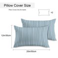 thumbnail image 2 of Light Blue Striped Outdoor Pillow Covers 20x12 Inch Lumbar Pillow Covers Set of 2 Waterproof Decorative Throw Pillow Cases Farmhouse Stripes Modern Vintage Cushion Covers for Patio Furniture Garden, 2 of 8