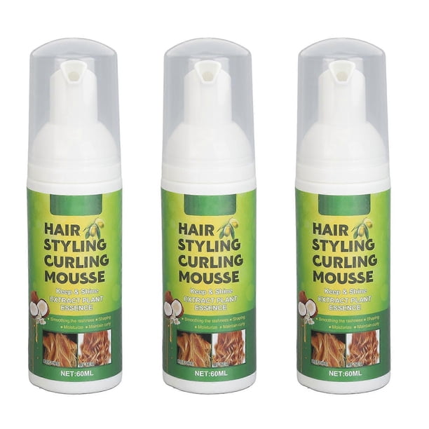 3PCS 60ml Hair Curling Mousse Frizz Control Styling Mousse Curly Hair Care Moisturizing and Nourishing Spray